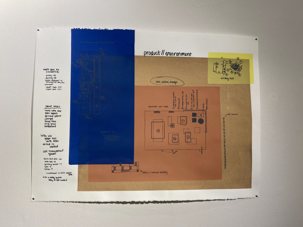 By Olivia Wachtel
Hope Ashley’s BFA thesis exhibition is a reflection on perspective and environment, combining architectural and industrial mediums. . .